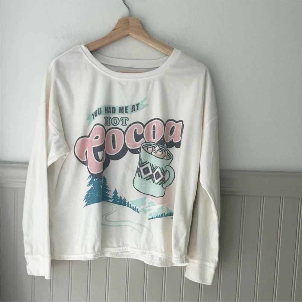 Cozy Warm Justice Kids Pajama Set Hot Cocoa Girls Size 14